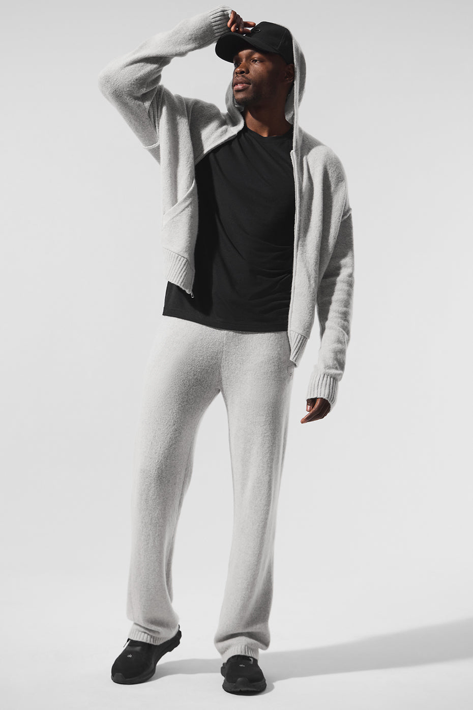 Wool鑱紺ashmere New Class Full Zip Hoodie - Pearl Grey Heather