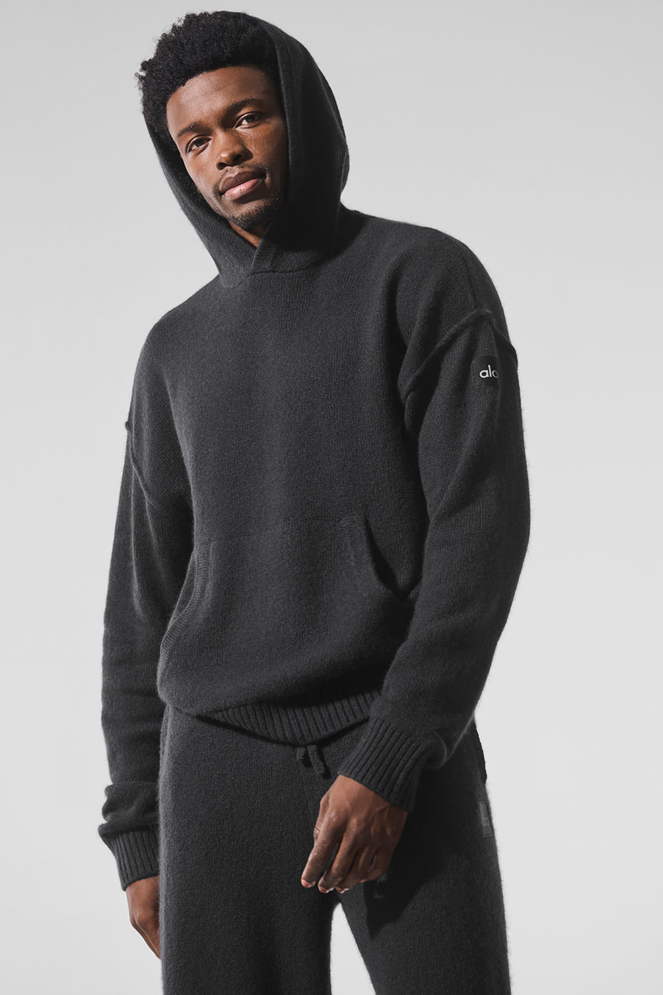 Wool鑱紺ashmere New Class Hoodie - Black