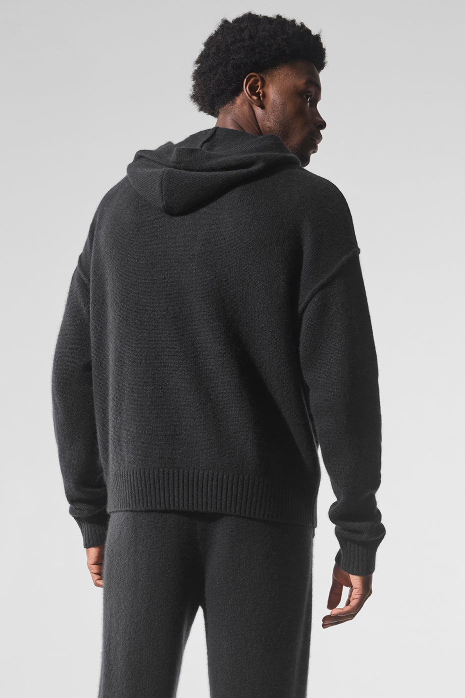 Wool鑱紺ashmere New Class Hoodie - Black