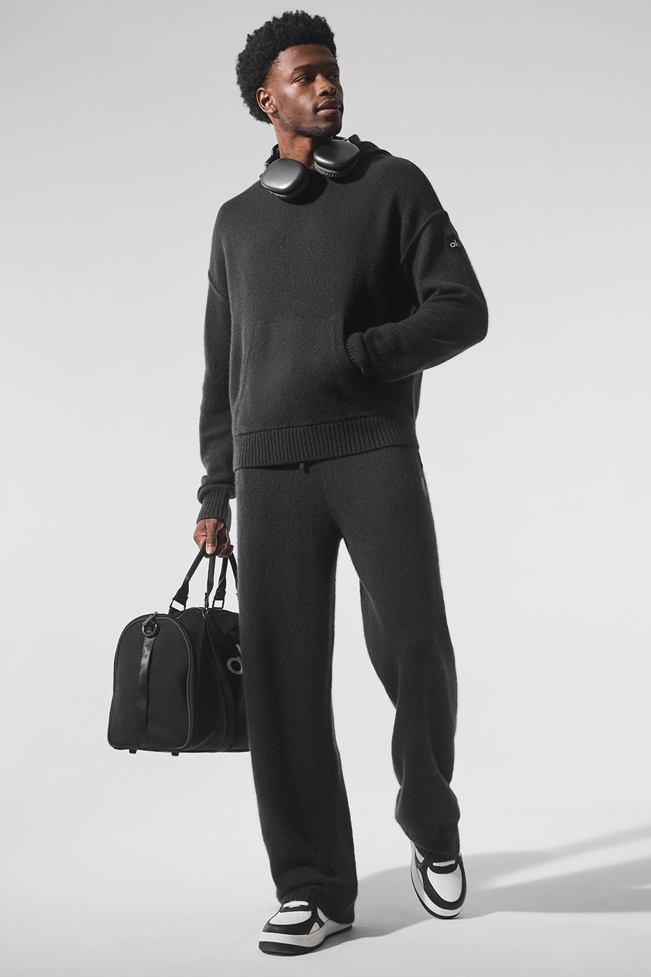 Wool鑱紺ashmere New Class Hoodie - Black