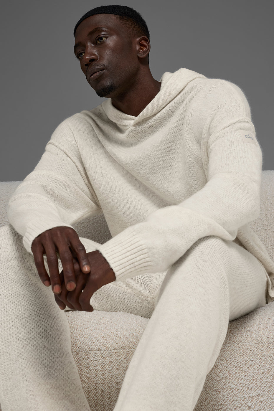 Wool鑱紺ashmere New Class Hoodie - Bone Heather