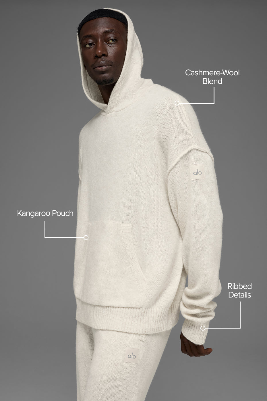 Wool鑱紺ashmere New Class Hoodie - Bone Heather