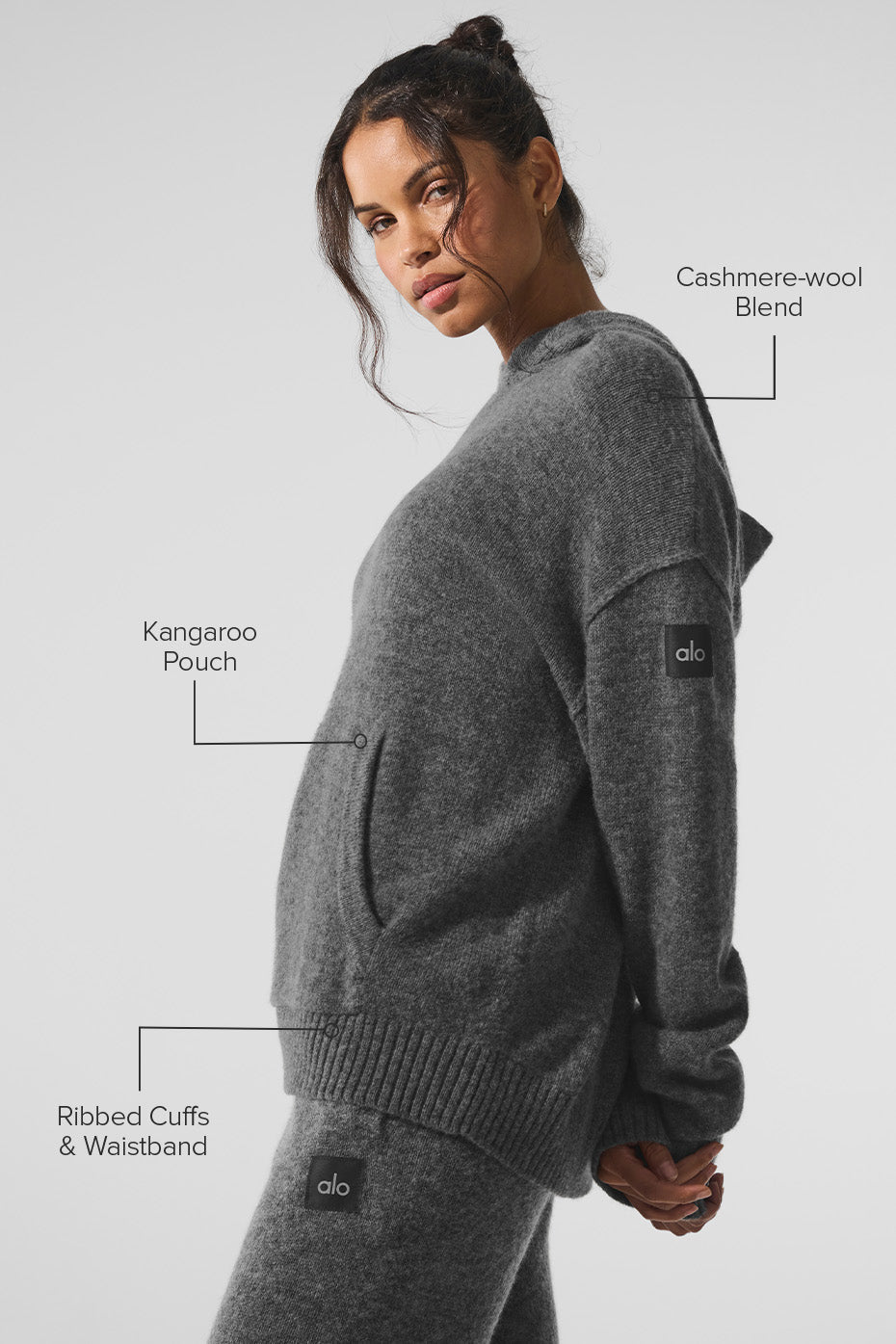 Wool鑱紺ashmere New Class Hoodie - Platinum Grey