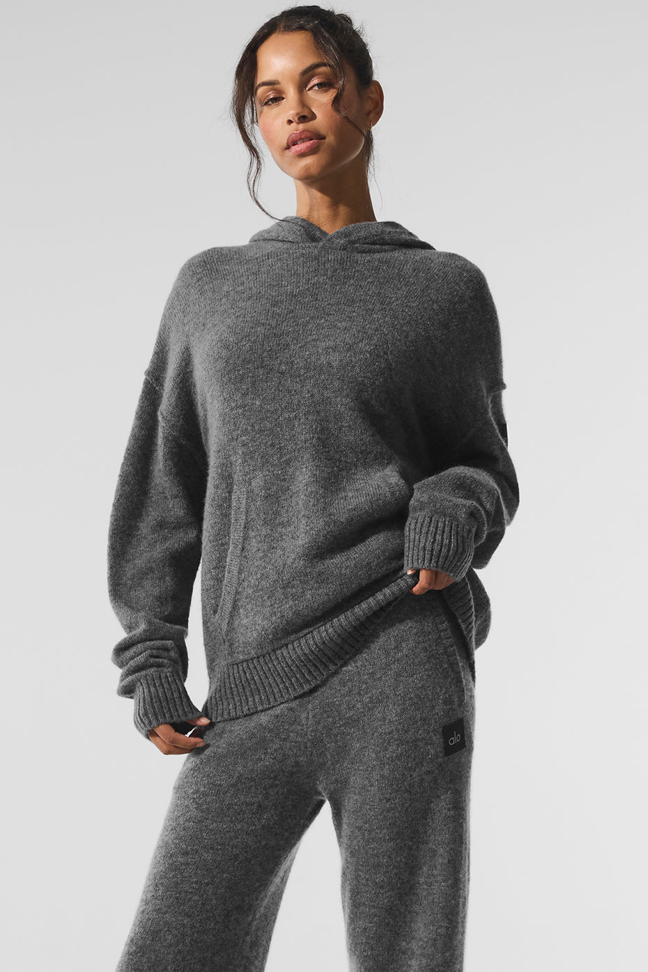 Wool鑱紺ashmere New Class Hoodie - Platinum Grey