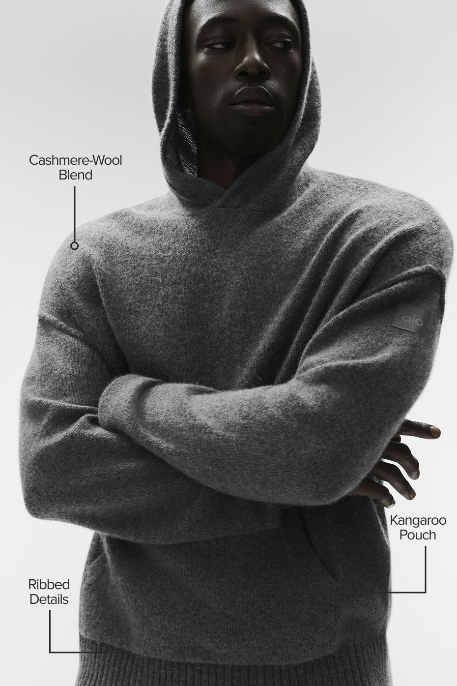 Wool鑱紺ashmere New Class Hoodie - Platinum Grey