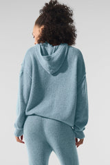 Wool鑱紺ashmere New Class Hoodie - Celestial Blue Granite Heather