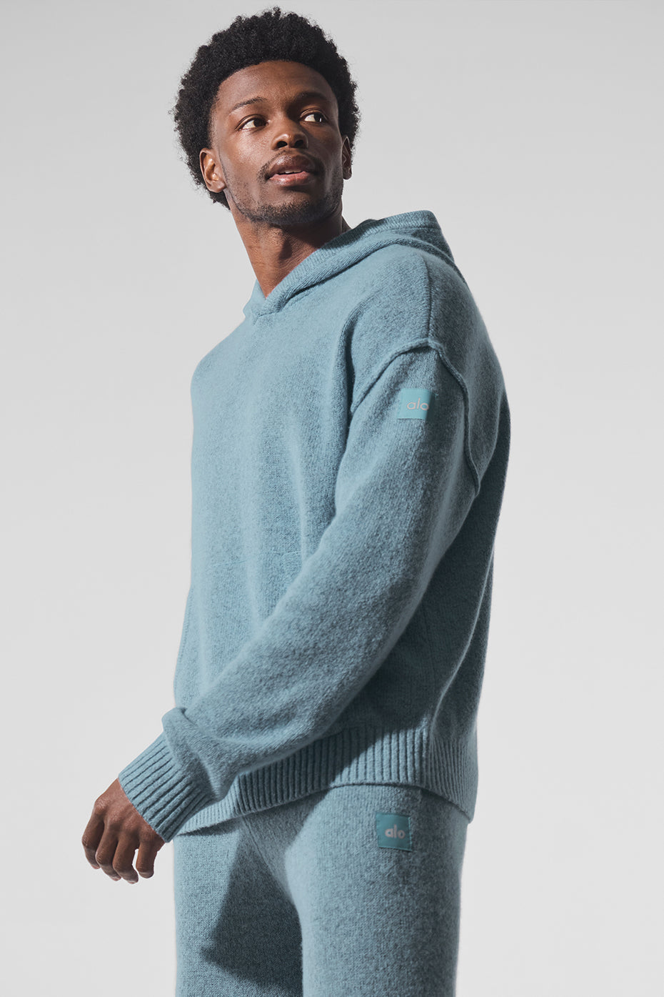 Wool鑱紺ashmere New Class Hoodie - Celestial Blue Granite Heather