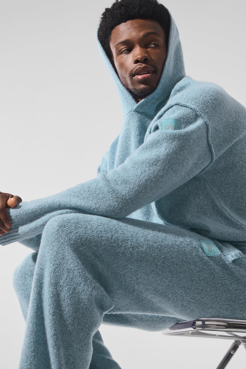 Wool鑱紺ashmere New Class Hoodie - Celestial Blue Granite Heather