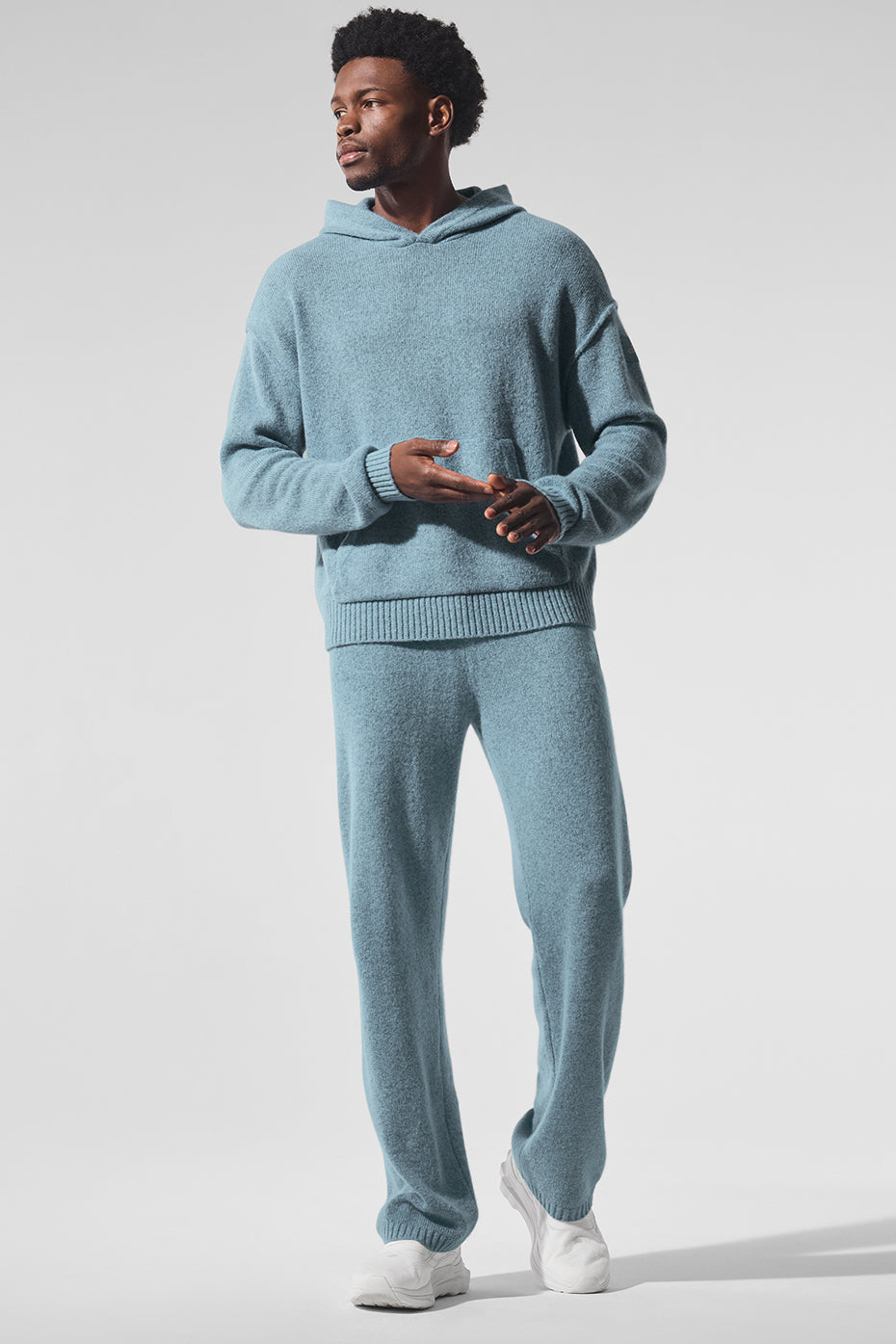 Wool鑱紺ashmere New Class Hoodie - Celestial Blue Granite Heather