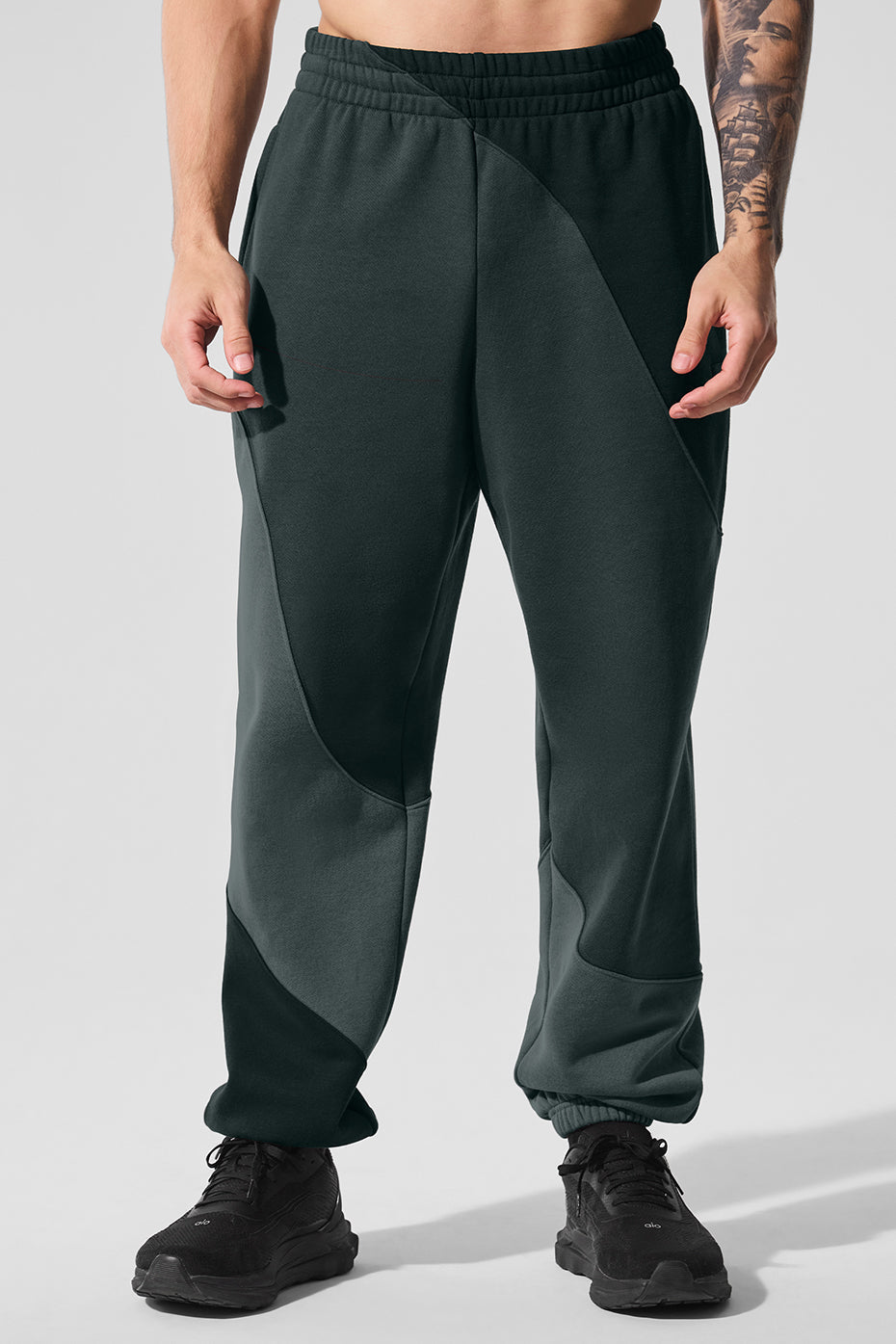 Make Waves Sweatpant - Charcoal Green Tonal
