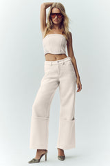 Wool Blend Nightcap Corset Top - Cafe Au Lait
