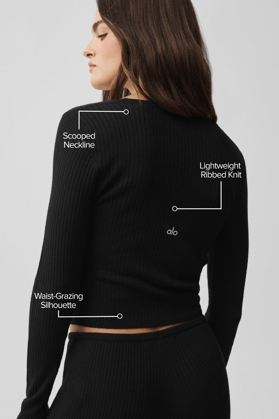Sweater Knit Unwind Long Sleeve - Black