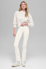 Wool Cashmere Cropped New Class Crewneck Sweater - Ivory