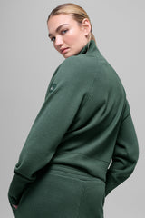 Waffle Weekend Escape Mock Neck Long Sleeve - Clover Green
