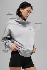 Hazy Mock Neck Pullover - Athletic Heather Grey