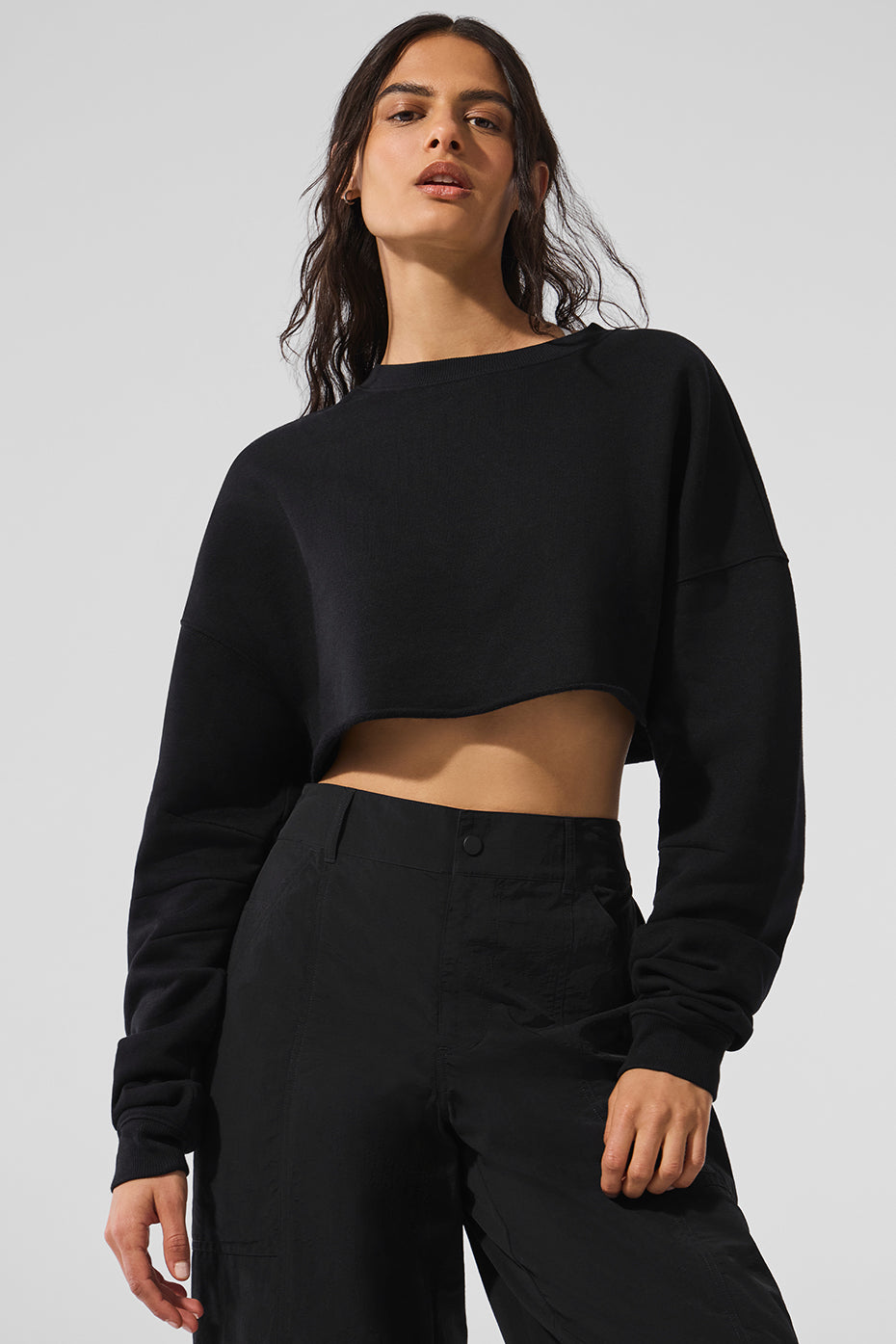 Extreme Cropped Pullover - Black