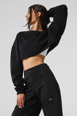 Extreme Cropped Pullover - Black