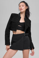 Cropped Main Character Jacket - Black
