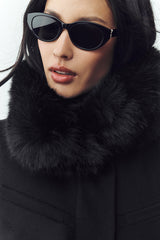Wool Blend Bunny Slope Jacket - Black
