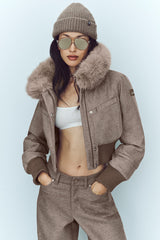 Wool Blend Bunny Slope Jacket - Alpine Cocoa Heather