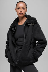 Faux Shearling Grand Jacket - Black