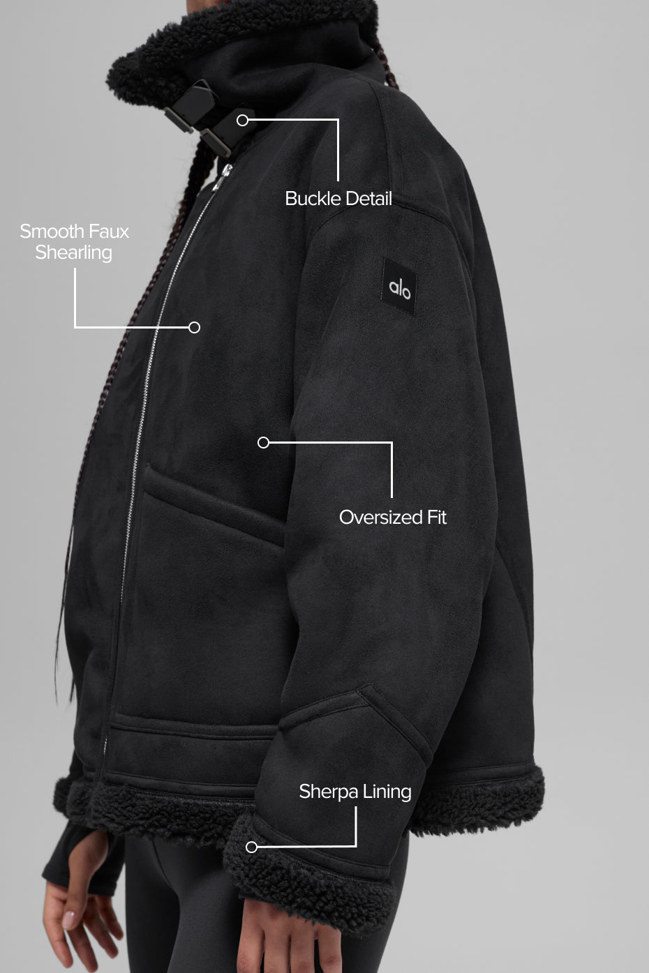 Faux Shearling Grand Jacket - Black
