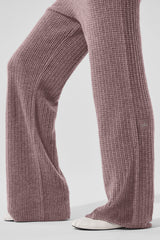 Cashmere High-Waist Plush Waffle Pant - Mushroom Heather