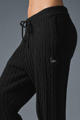 Cable Knit Winter Bliss Pant - Black