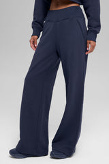 Serenity Wide Leg Sweatpant - Navy