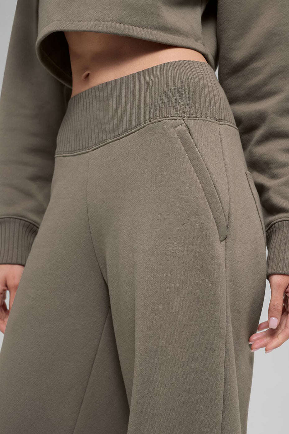 Serenity Wide Leg Sweatpant - Light Cocoa