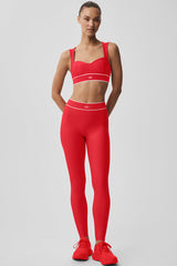Airlift High-Waist Alignment Legging - Bright Red/White