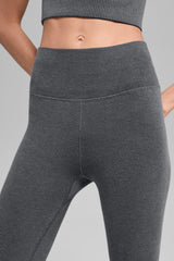 Seamless High-Waist Two Tone Rib Legging - Dark Misty Grey Heather