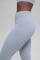 Seamless High-Waist Two Tone Rib Legging - Winter Frost Heather