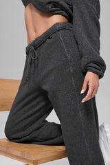 Polar Fleece High-Waist Retreat Jogger - Dark Heather Grey