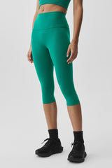 16" High-Waist Airbrush Capri - Emerald Isle