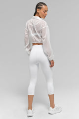High-Waist Airbrush Capri - White
