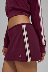 Track Star Mini Skirt - Burgundy