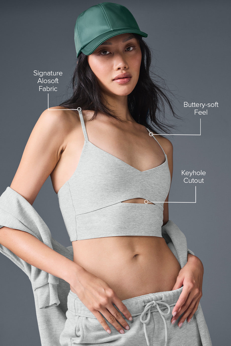 Alosoft Highlight Bra - Athletic Heather Grey