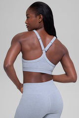 Seamless Two Tone Rib Bra - Winter Frost Heather